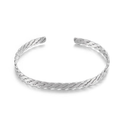 Fashion C Shape Titanium Steel Plating Bangle