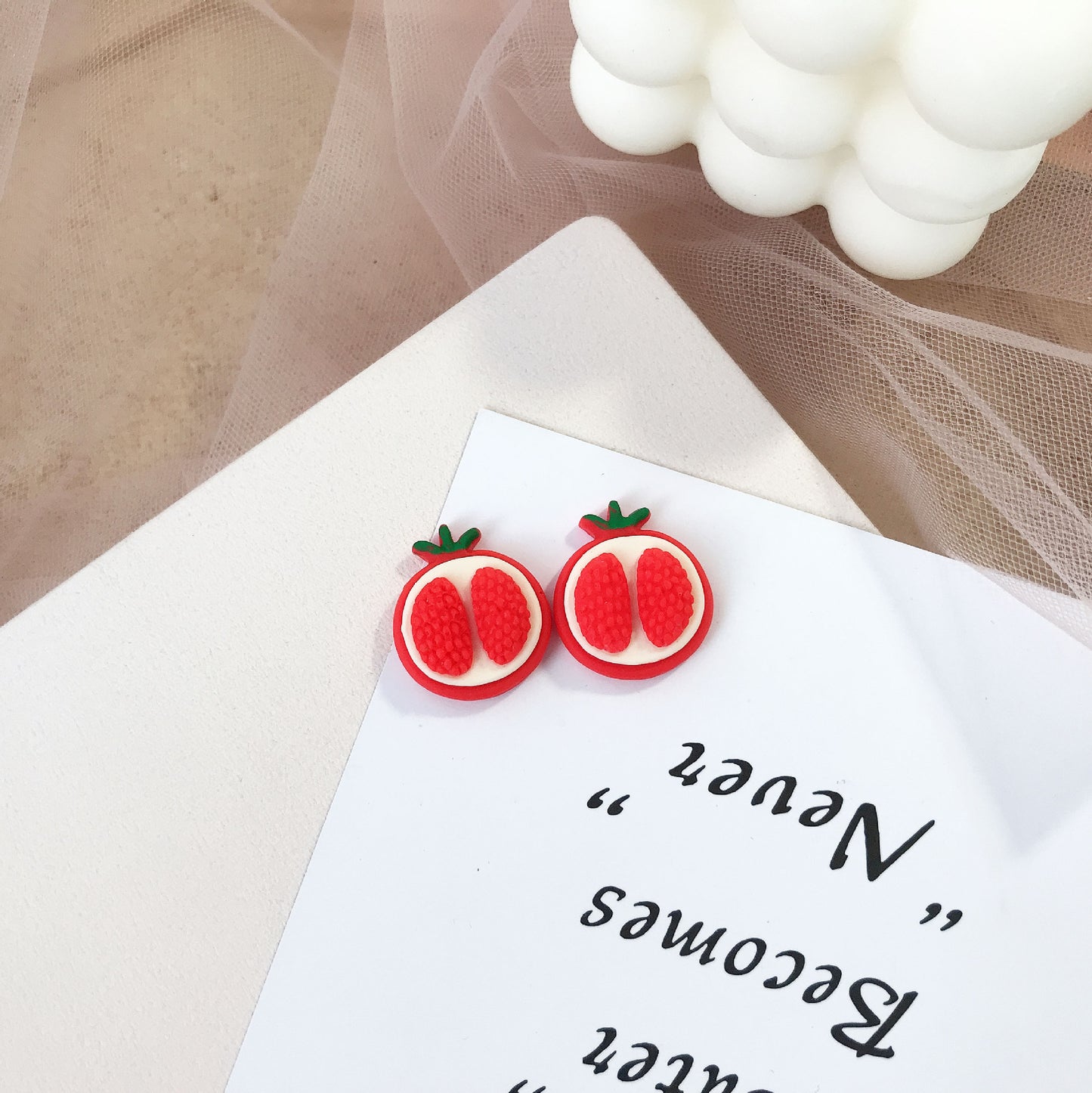 1 Pair Cute Fruit Resin Plating Women's Ear Studs