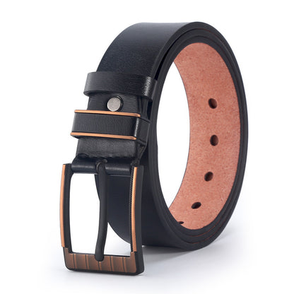 Retro Solid Color Pu Leather Alloy Men'S Leather Belts 1 Piece