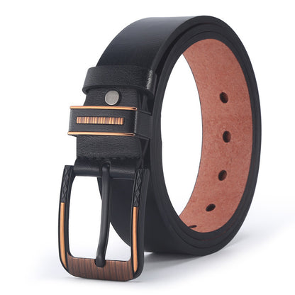 Retro Solid Color Pu Leather Alloy Men'S Leather Belts 1 Piece