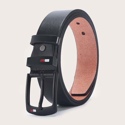 Retro Solid Color Pu Leather Alloy Men'S Leather Belts 1 Piece