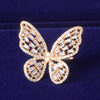 Fashion Butterfly Metal Inlay Rhinestones Women's Rings