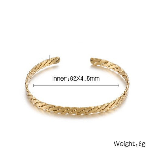 Fashion C Shape Titanium Steel Plating Bangle