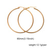 1 Pair Fashion Solid Color Stainless Steel Hoop Earrings