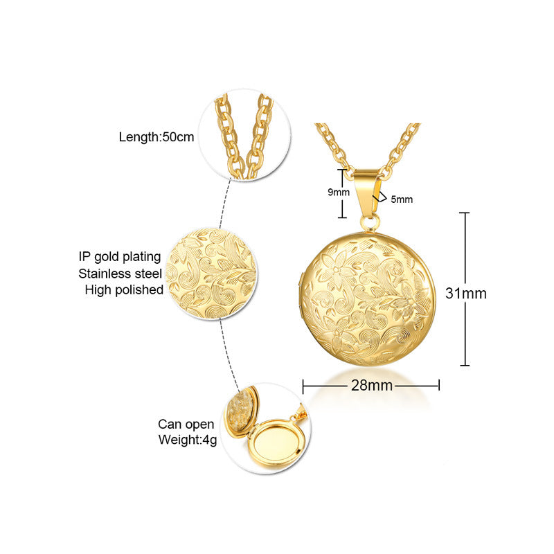 Fashion Letter Heart Shape Stainless Steel Plating Gold Plated Pendant Necklace