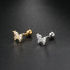 Fashion Flower Snake Butterfly Copper Plating Inlay Zircon Ear Studs 1 Piece