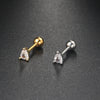 1 Piece Fashion Pentagram Heart Shape Flower Plating Inlay Copper Zircon Ear Studs