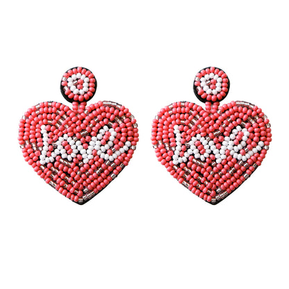 1 Pair Original Design Heart Shape Seed Bead Plating Women's Drop Earrings