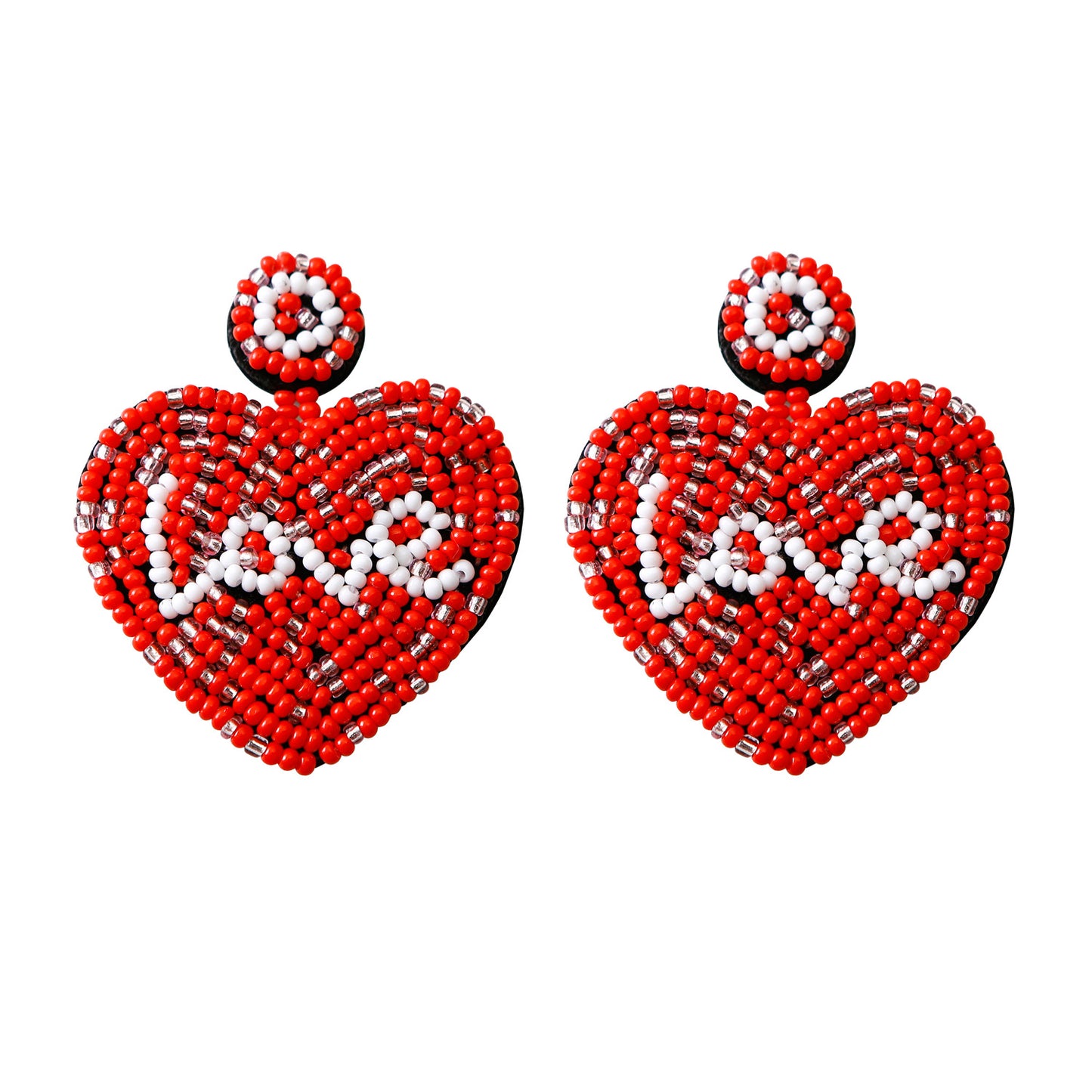 1 Pair Original Design Heart Shape Seed Bead Plating Women's Drop Earrings