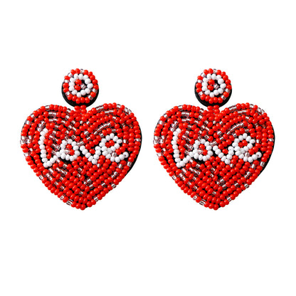 1 Pair Original Design Heart Shape Seed Bead Plating Women's Drop Earrings