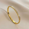 Lady Solid Color Titanium Steel Plating Inlay Zircon Bangle