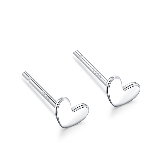 Cute Star Heart Shape Sterling Silver Plating Ear Studs 1 Pair
