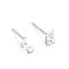 Cute Star Heart Shape Sterling Silver Plating Ear Studs 1 Pair