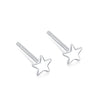 Cute Star Heart Shape Sterling Silver Plating Ear Studs 1 Pair