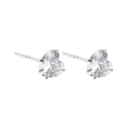 Cute Star Heart Shape Sterling Silver Plating Ear Studs 1 Pair