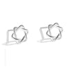 Cute Star Heart Shape Sterling Silver Plating Ear Studs 1 Pair