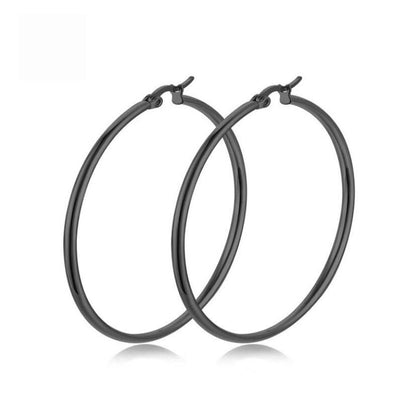 1 Pair Lady Round Plating Stainless Steel Earrings