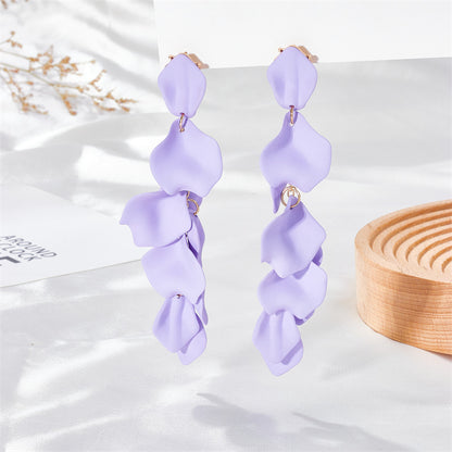 1 Pair Fashion Petal Arylic Stoving Varnish Women's Drop Earrings