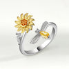 1 Piece Lady Flower Copper Plating Zircon Women's Open Ring