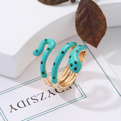 1 Piece Fashion Snake Copper Enamel Women's Open Ring