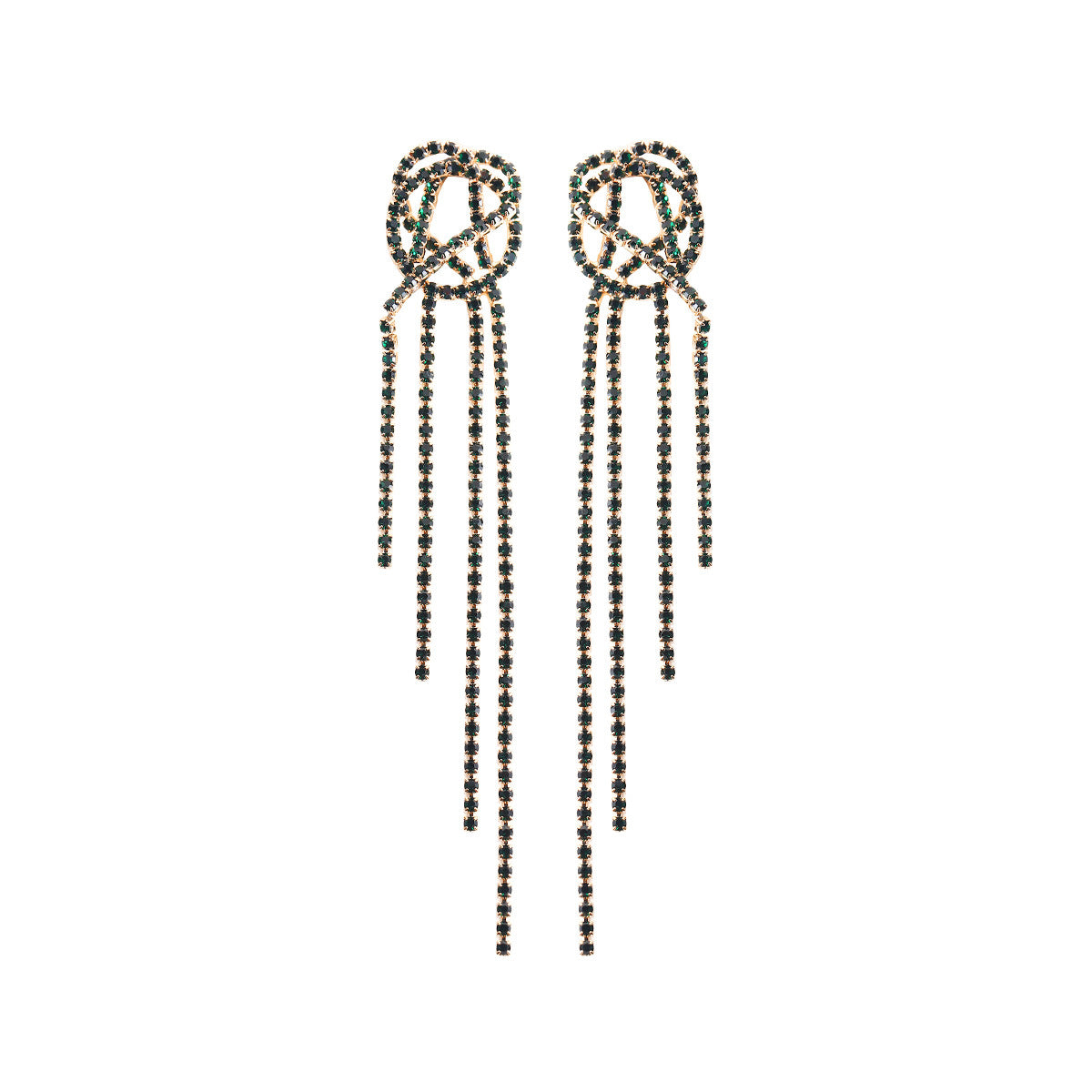 1 Pair Fashion Tassel Alloy Inlay Artificial Gemstones Women's Drop Earrings