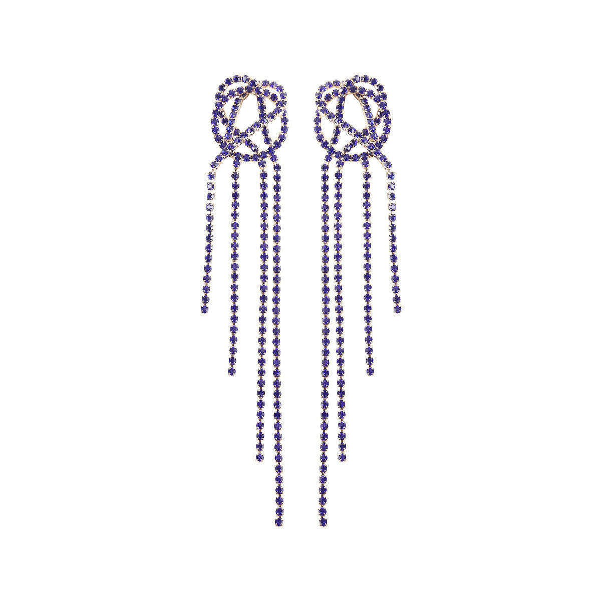 1 Pair Fashion Tassel Alloy Inlay Artificial Gemstones Women's Drop Earrings