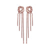 1 Pair Fashion Tassel Alloy Inlay Artificial Gemstones Women's Drop Earrings