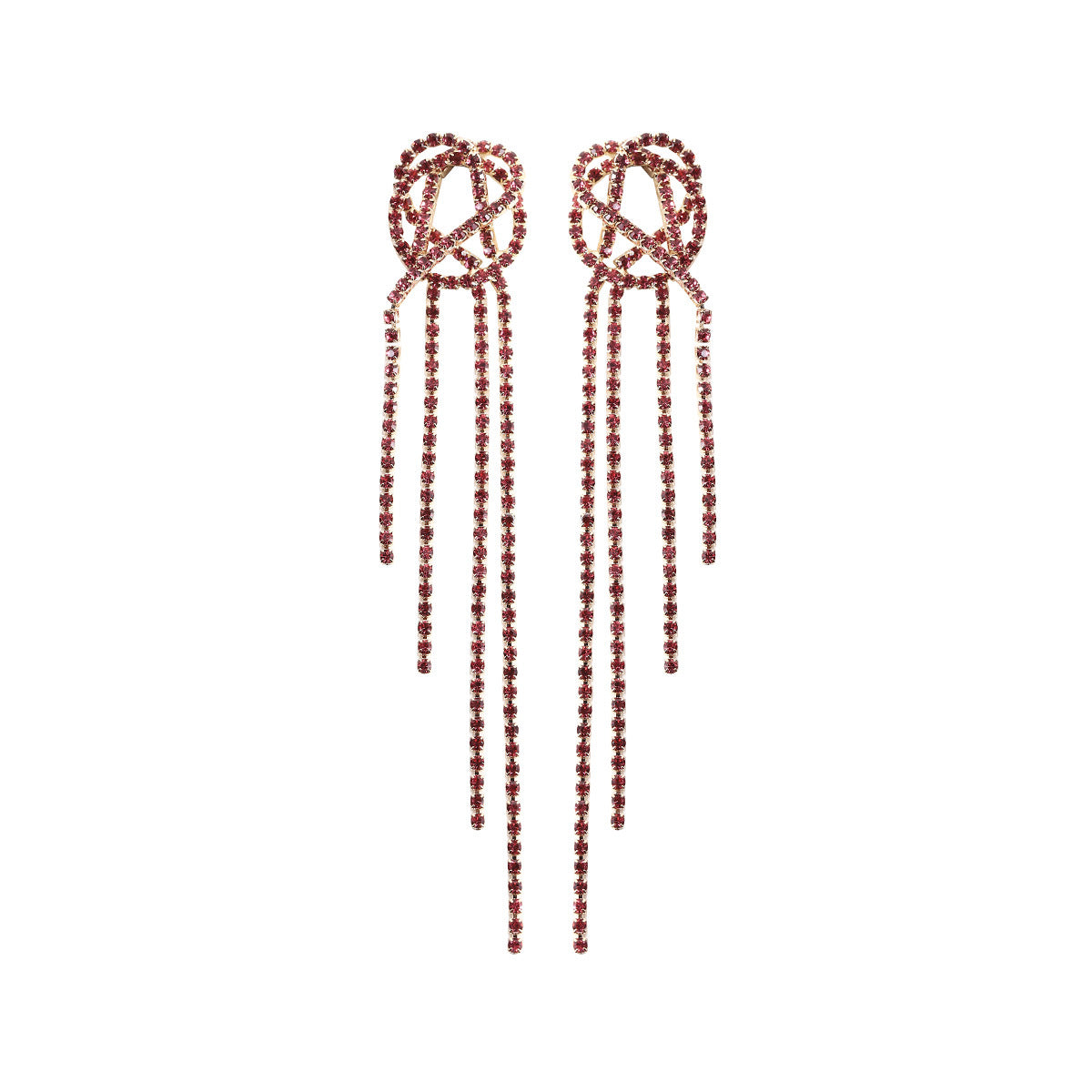 1 Pair Fashion Tassel Alloy Inlay Artificial Gemstones Women's Drop Earrings