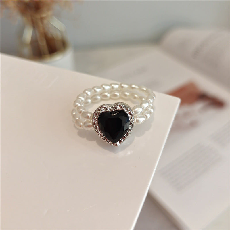 1 Piece Sweet Heart Shape Alloy Plating Metal Zircon Women'S Rings