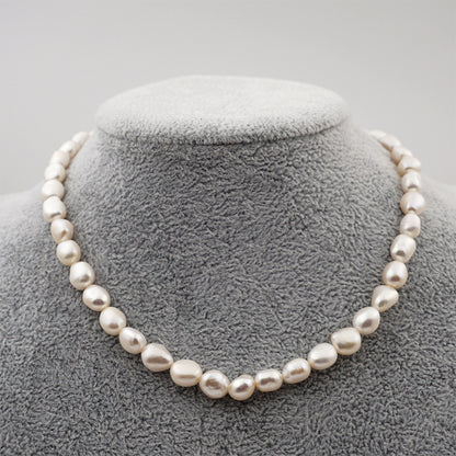 Retro Round Pearl Titanium Steel Necklace