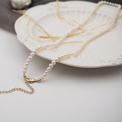 Fashion Round Pearl Beaded Plating Necklace 1 Piece