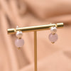 Simple Style Oval Flower Pearl Copper Inlay Beads Drop Earrings 1 Pair