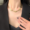 Fashion Butterfly Titanium Steel Plating Layered Necklaces 1 Piece