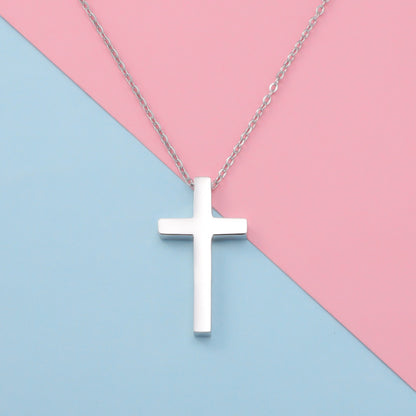 Fashion Cross Stainless Steel Patchwork Pendant Necklace