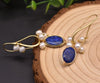 Simple Style Oval Flower Pearl Copper Inlay Beads Drop Earrings 1 Pair