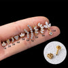 1 Piece Fashion Crown Plating Titanium Steel Zircon Ear Studs