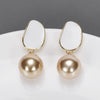 1 Pair Fashion Round Alloy Enamel Plating Inlay Pearl Women's Drop Earrings