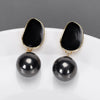 1 Pair Fashion Round Alloy Enamel Plating Inlay Pearl Women's Drop Earrings