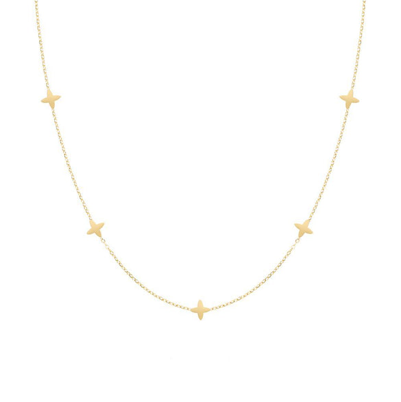 Simple Style Four Leaf Clover Titanium Steel Necklace