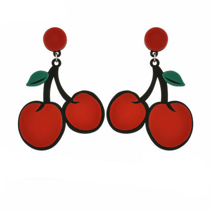 1 Pair Funny Fruit Arylic Women's Drop Earrings