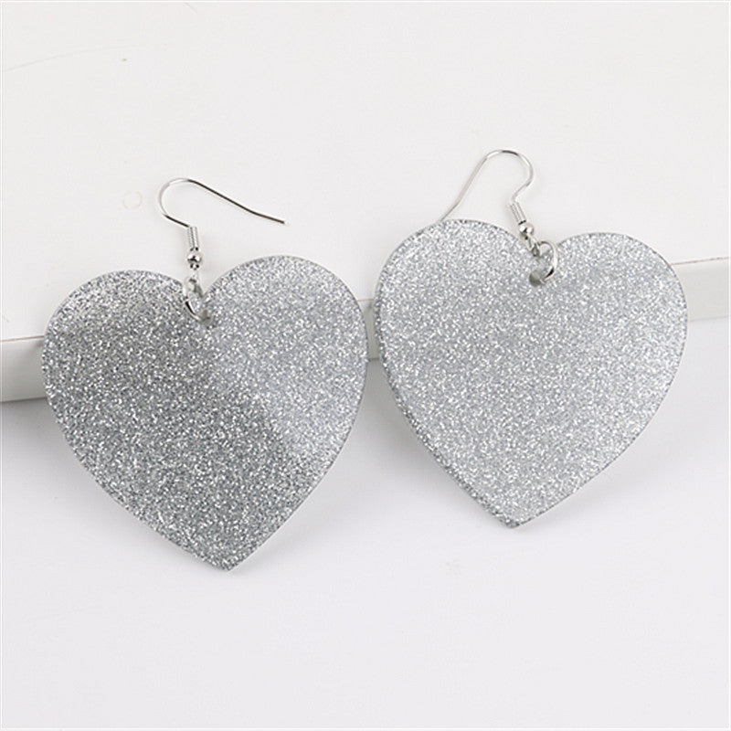 1 Pair Retro Heart Shape Arylic Women's Drop Earrings