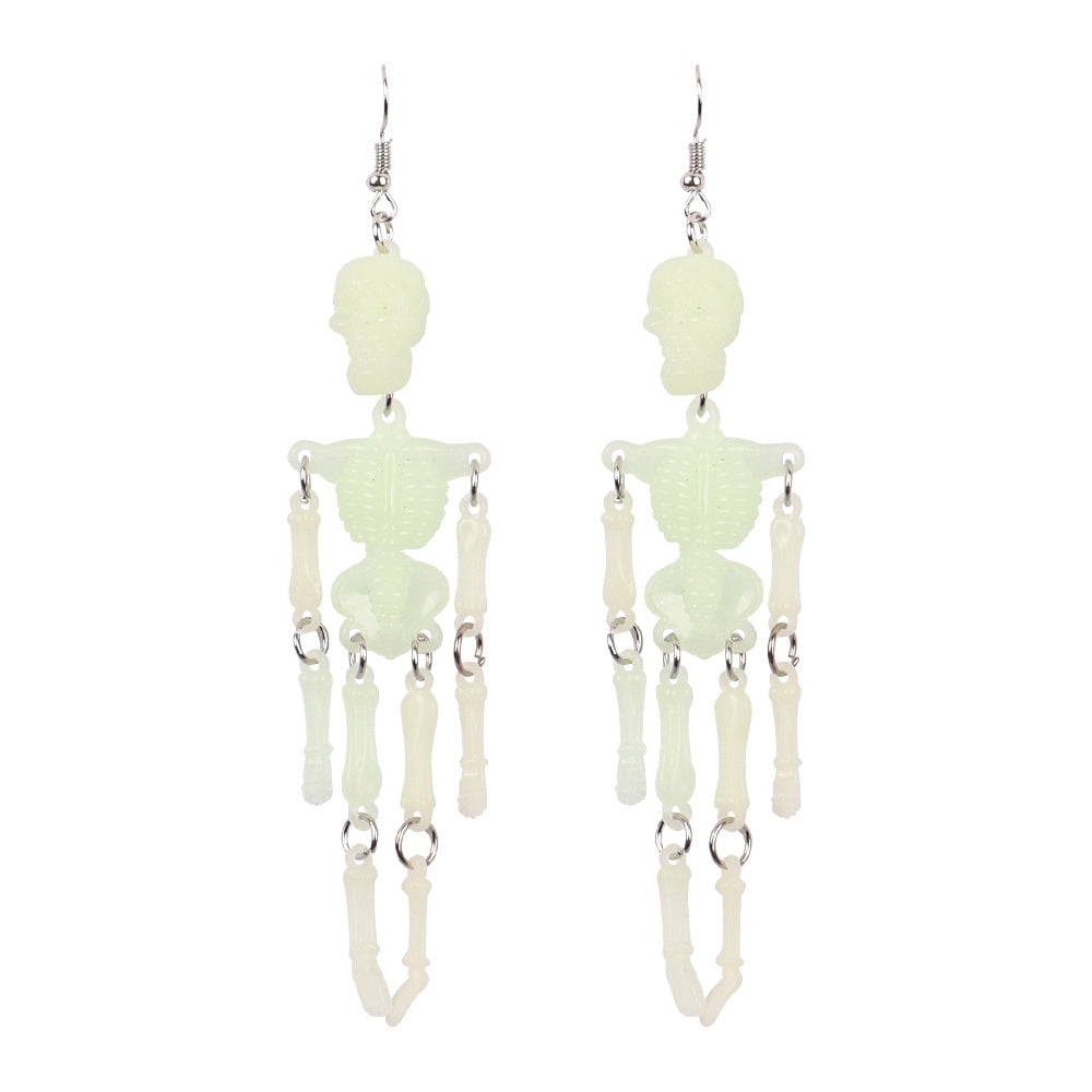 1 Pair Exaggerated Skull Resin Drop Earrings