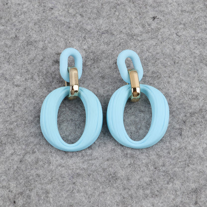 1 Pair Simple Style Round Arylic Patchwork Women's Ear Studs