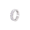 Fashion Round Titanium Steel Plating Zircon Rings