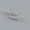 Fashion Feather Sterling Silver Plating Zircon Ear Studs 1 Pair