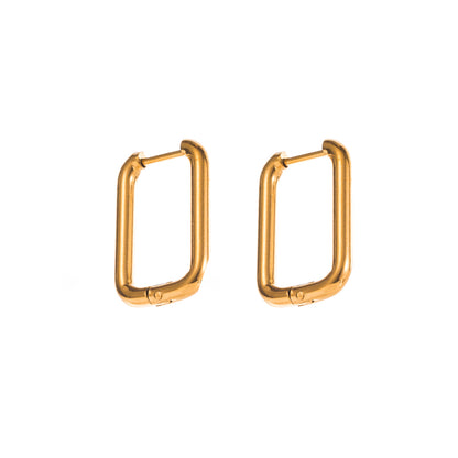 Simple Style Geometric Titanium Steel Plating Earrings 1 Pair