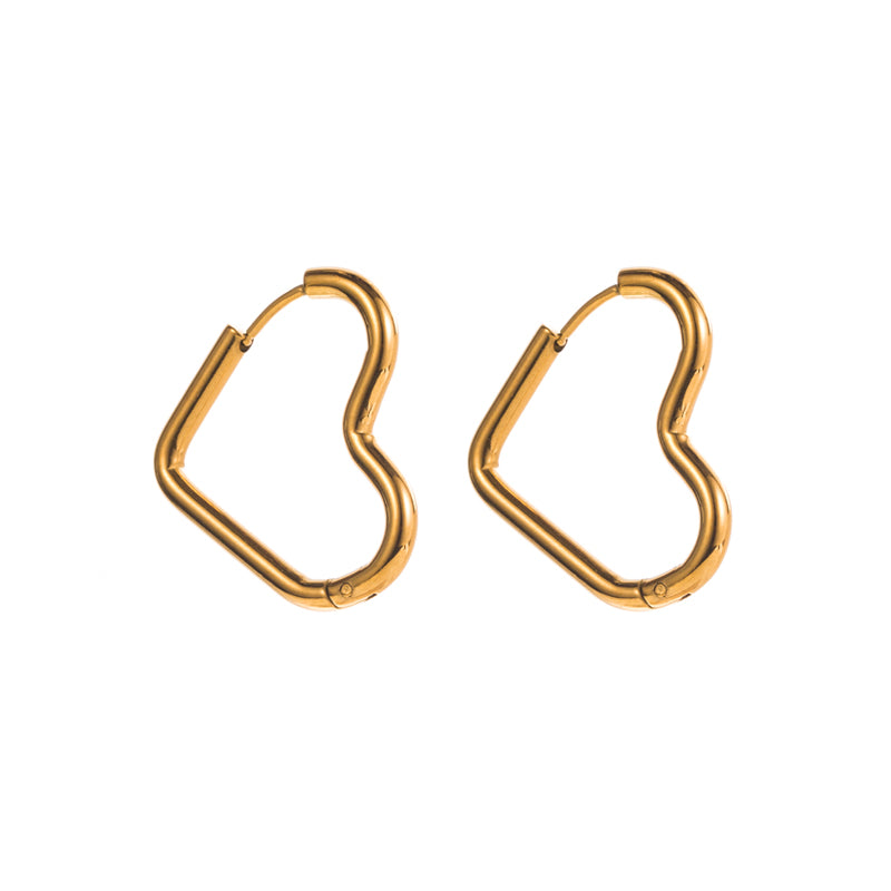 Simple Style Geometric Titanium Steel Plating Earrings 1 Pair