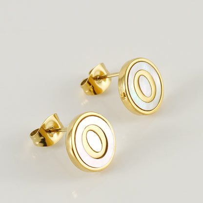 Fashion Letter Titanium Steel Plating Ear Studs 1 Pair