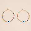 1 Pair Bohemian Devil's Eye Beaded Women's Hoop Earrings