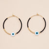 1 Pair Bohemian Devil's Eye Beaded Women's Hoop Earrings